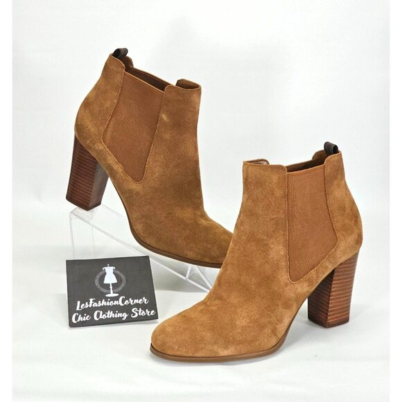 Michael Kors Women's Caramel Leather Lottie Chelsea Bootie Size 11 1835 - Picture 4 of 16